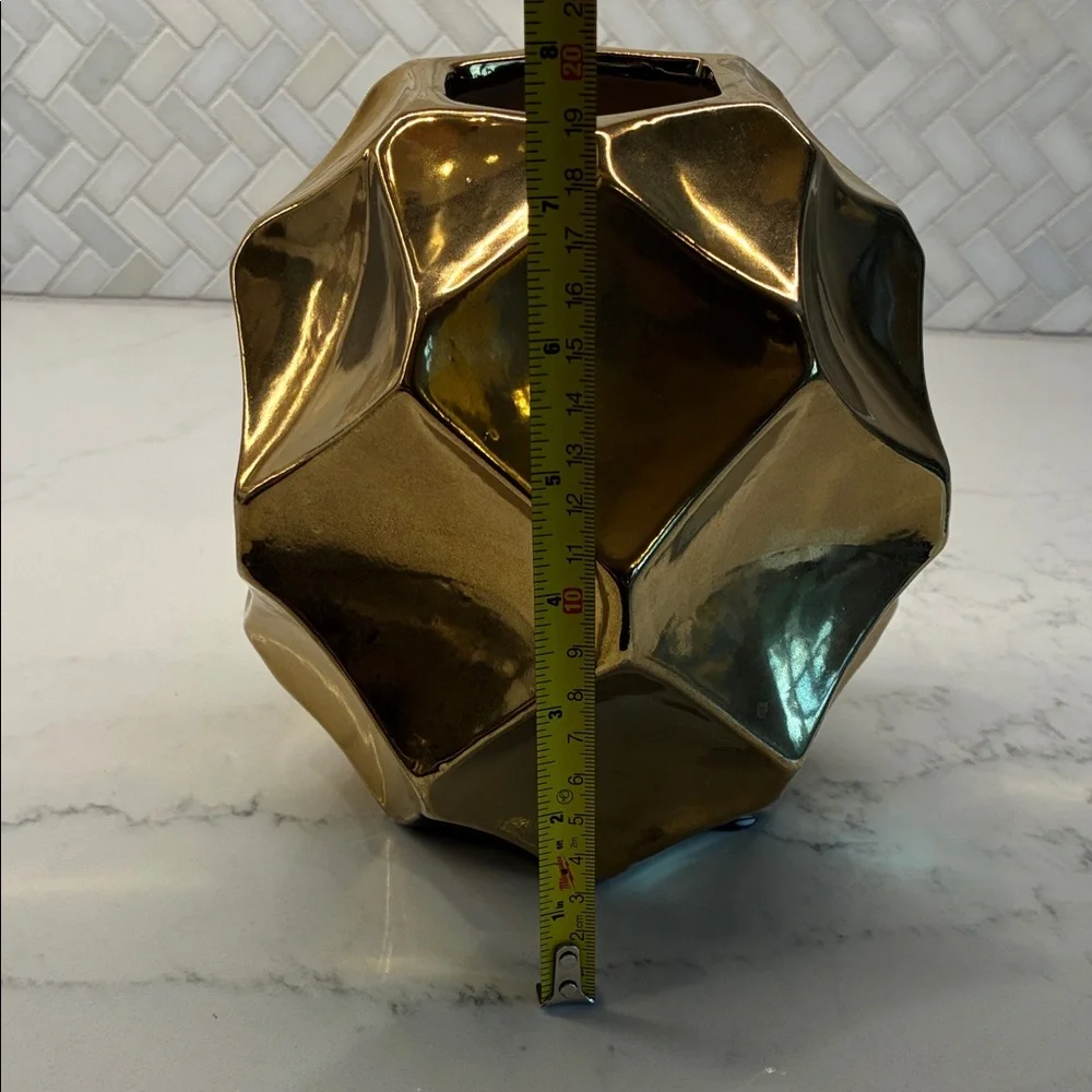 Z Gallerie Metallic Gold Geometric Vase